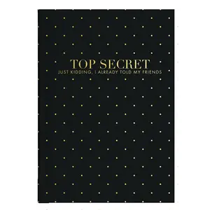 Mary Square Top Secret Bound Journal Hardcover Notebook, Gold Dots