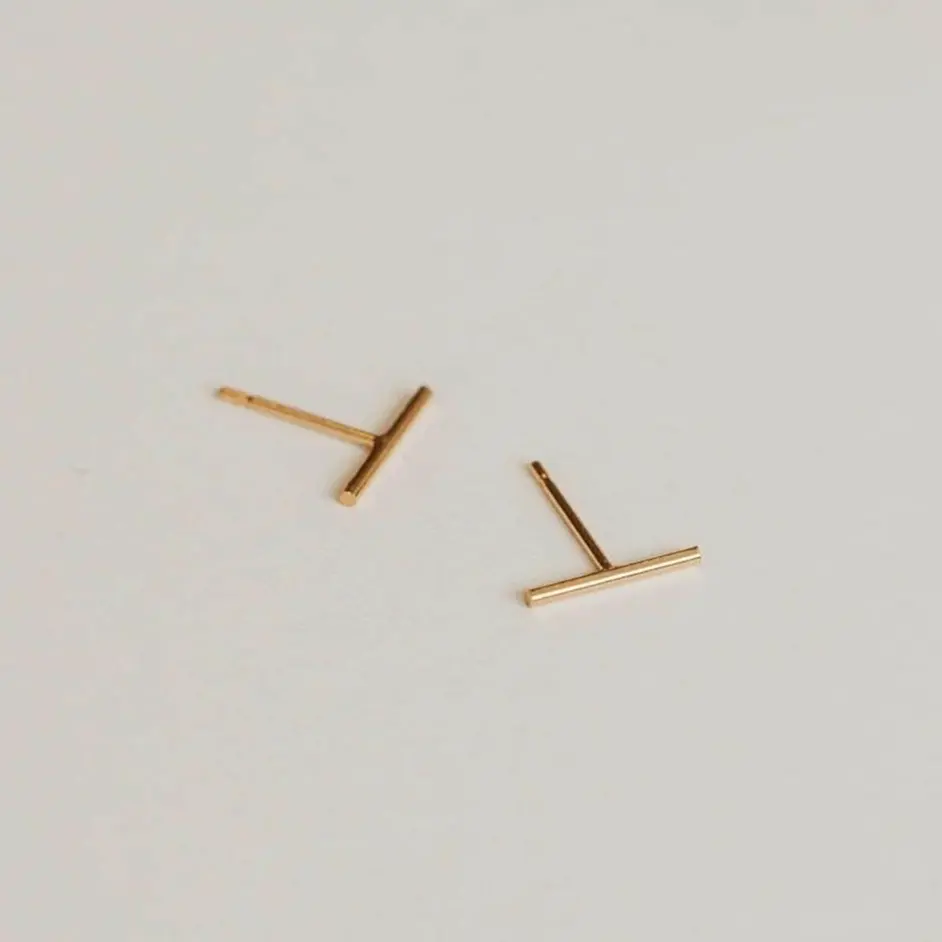 Hello Adorn Tiny Bar Studs - Unique Earrings - Any Occassion Jewelry - Women's Fashion Accessory