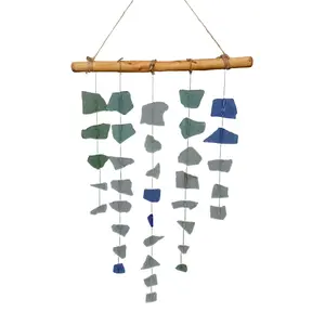 Bohemian Style Sea Glass Wind Chimes, Handmade, Hanging Decor, Create Warm Cozy Atmosphere, for Patio, Backyard, Home, Party, Outdoor Indoor Decor
