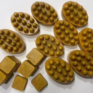 Natural HSC LLC Turmeric and Kojic Acid Soap - Yellow Bar with Unique Texture and Design