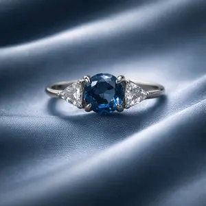 Size 10 London blue topaz and Danburite Sterling Silver Ring