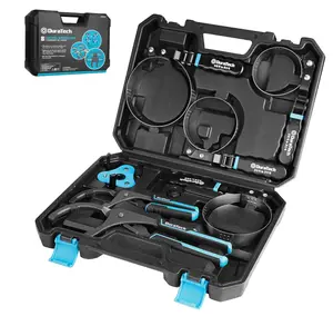 8-Piece Oil Filter Swivel Wrench Set, Wrenches Cover 2-3/4" to 5-1/4", 9" & 12" Adjustable Oil Filter Pliers, Universal 3-Jaw Removal Tool with 1/2" to 3/8" Adapter, Organized in Storage Case