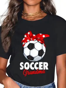 100% Cotton Soccer Grandma Women T-Shirt Soccer Apparel & Gift Idea