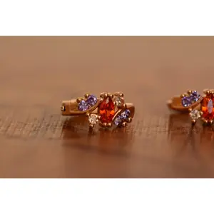 18K Gold Dazzle Zircon AAA Designer Dangle Brass Earrings