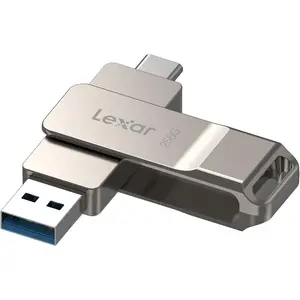 Lexar D40E 256GB Dual USB 3.2 Gen 1 TypeC Drive, USBC Flash Metal Housing Swivel Design Thumb Drive