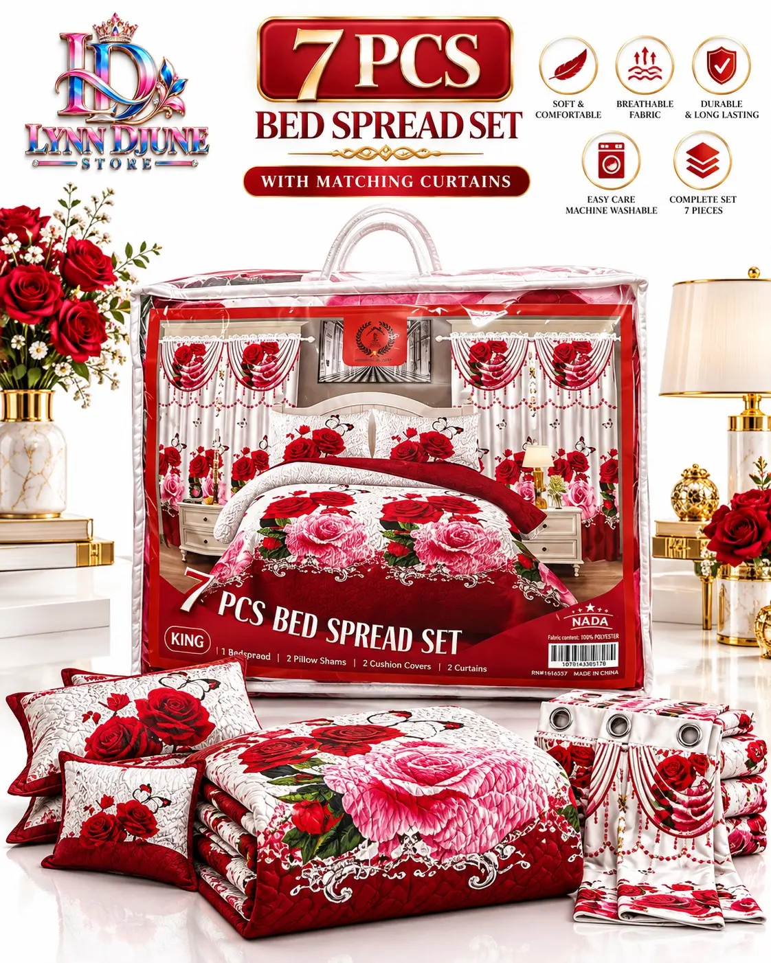 Lynn Djune Store 7pc King Bedspread Set