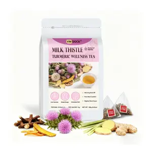 Organic Herbal Milk Thistle Tea Bags with Artichoke Extract Liver Health Supplement, Silymarin Fruit Colon Broom Herbal Tea Extreme Cleanse Beverage Caffeine Free Tea