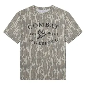 Unisex Combat Waterfowl Mossy Oak Bottomland Camo Printed Shirt, Stretch Fabric, Streetwear Casual Material Versatile Styling Soft Fabric Edgy
