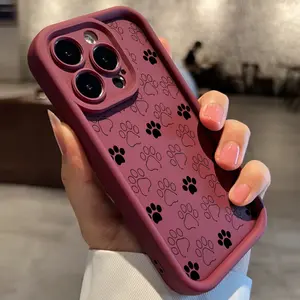 Case for iPhone 17 Pro Max 16 Plus 15 14 13 12 11 Air E Cartoon Creative Puppy Paw Doodle Drop Protection Shockproof Soft Silicone smartphone Cover