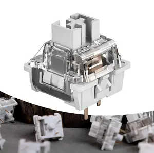 EPOMAKER LEOBOG Graywood V3 Linear Switch Set 40gf Pre-lubed 3 Pins 100 Pieces for Custom Mechanical Keyboards RGB POM Stem PC Housing Silent Smooth Typing Switches for Gaming DIY Keycaps