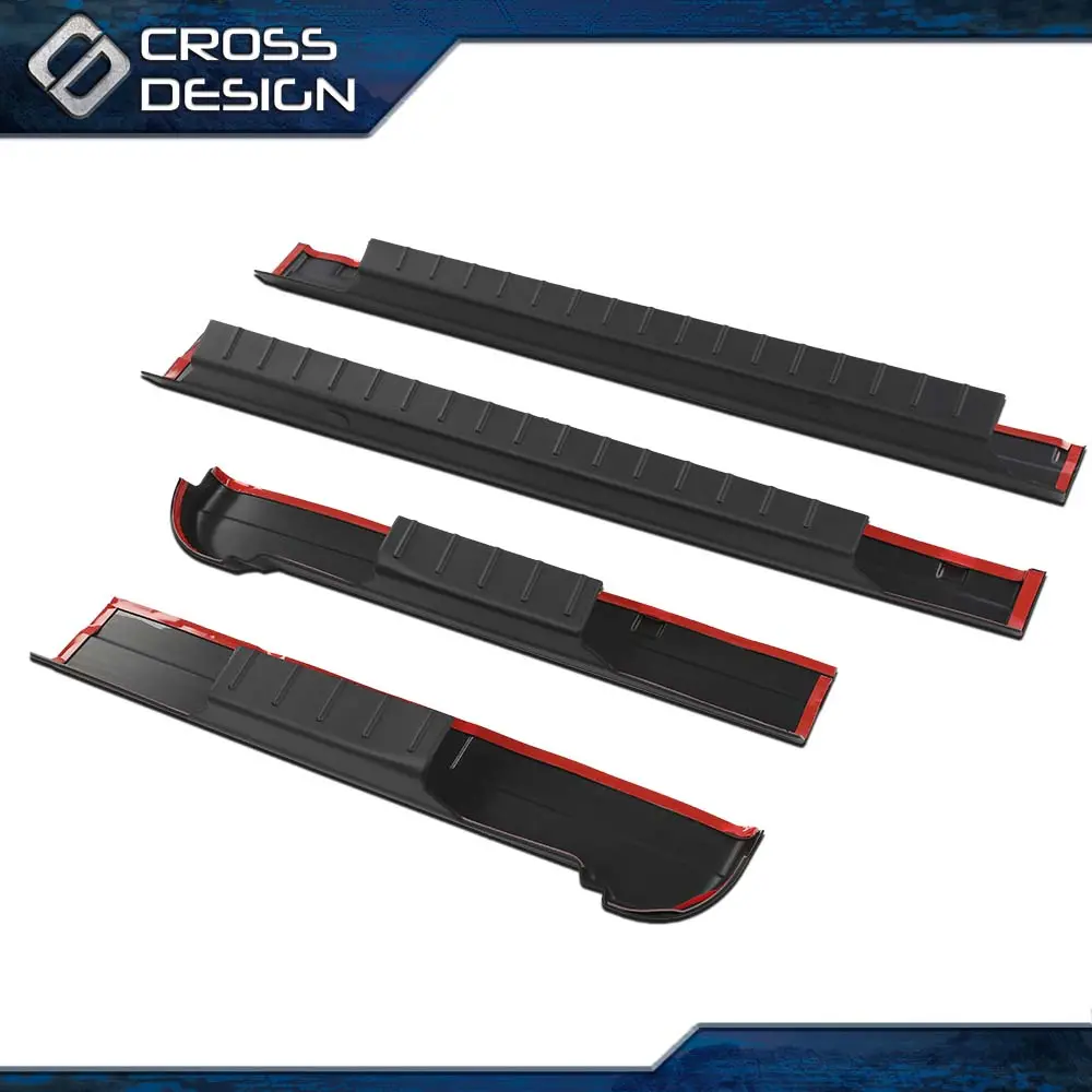 CROSSDESIGN 4 Pieces ABS Plastic Rocker Panels Protection Cover, Factory Direct Pricing Truck Accessories, Car Exterior Accessory Fit for 2007-2013 Chevy Silverado 1500 Extended Cab