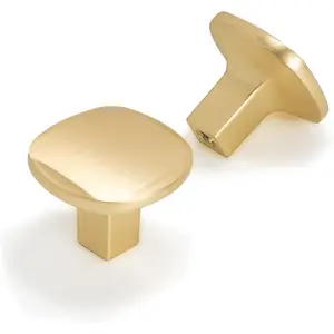 10 Pack Brushed Brass Kitchen Cabinet Knobs  Drawer Pulls Solid Round Drawer Knobs Dresser Knobs  Cabinet Hardware