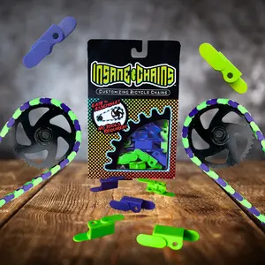 Bright Green & Purple Chain Caps Bright Green & Purple Chain Caps