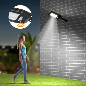 Solar Powered Outdoor Light, Outdoor Solar Light with 3 Light Modes, Remote Control Solar Road Light, Outdoor Lighting for Garden & Walkway, Solar Lights Outdoor