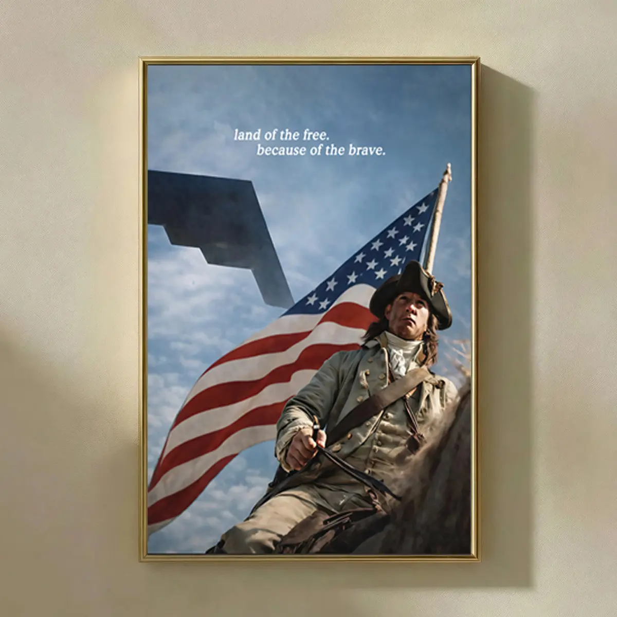 America’s 250th anniversary Wall Poster (No Frame), Land Of The Free Because Of The Brave, Freedom B2 Wall Art, Independence Day Home Decor