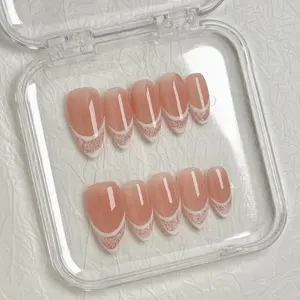 NailPopz LACE WHISPER - 100% Handmade 3D Press-On Nails | Durable, Reusable, and Salon-Grade Finish