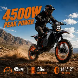 Electric Bike, 45 MPH Top Speed, 50 Miles Range, 3 Mode, Double Suspension & Dual Hydraulic Brake, 14''/12'' All-Terrain Tires, Perfect Gift #SummerWins