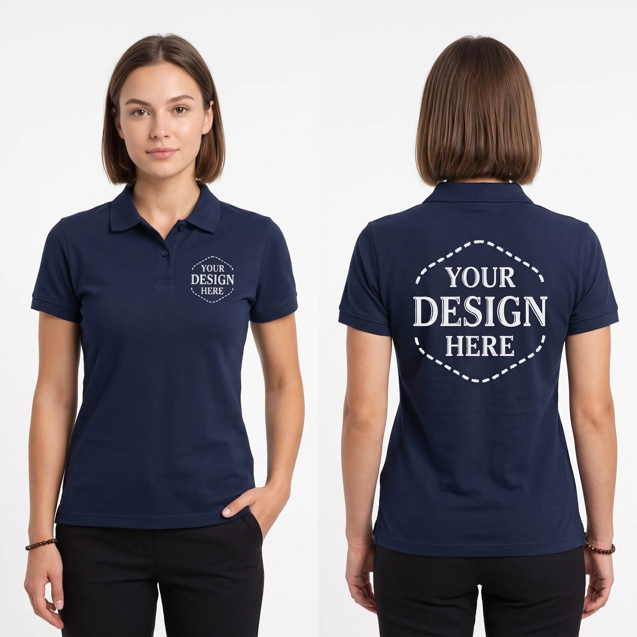 Custom Design Polo Shirt, Front and Back Design, Company Uniform for Staff, Business Team Apparel, Church Groups and Golf Event Polo