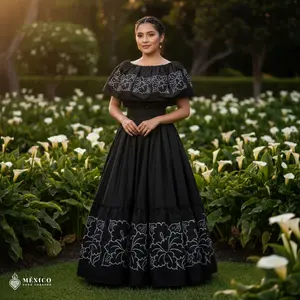Traditional Mexican Embroidered Alcatraz Dress – Handmade Special Edition.