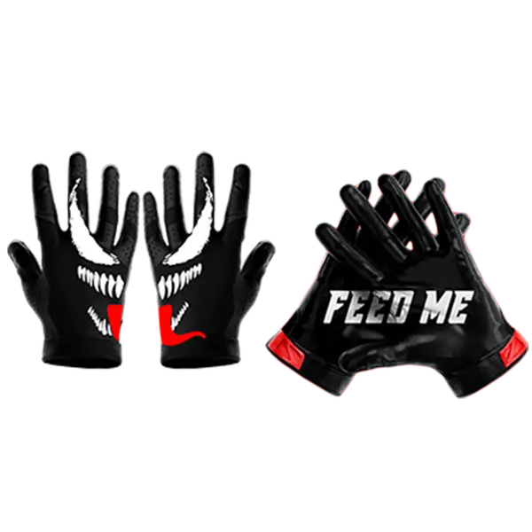 Feed Me Football Gloves - Youth & Adult Ultra Grip Gloves