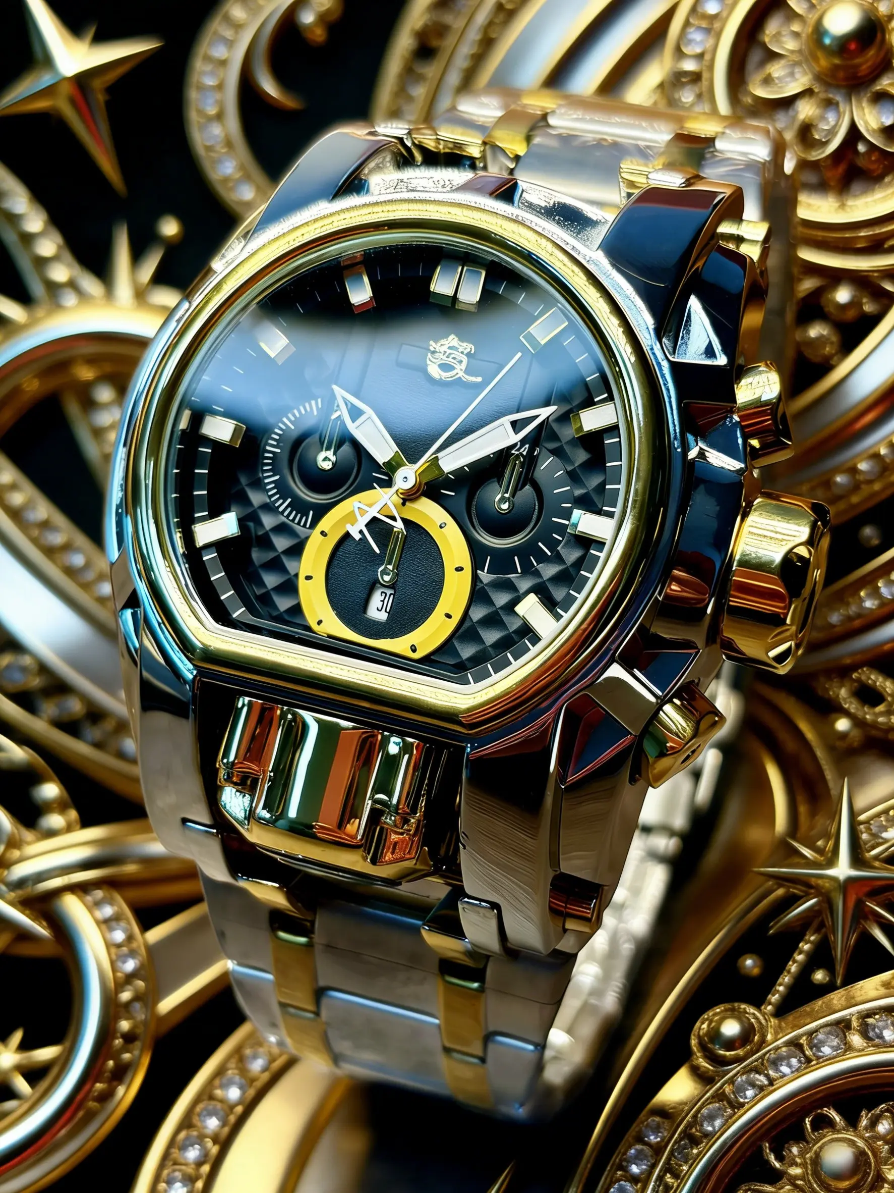 Large Retro Punk Men's Guide Ball Watch, Exotic Trendy Design, Street Personality Wristwatch, Exquisite Party Gift Watch, Analog Quartz Watches