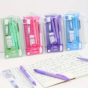 6pcs Student Exam Stationery Set, Includes Gel Pens, Ruler, Pencil, Pencil Eraser, School Holiday Gift, Student Essentials, Learning Supplies, Classroom Supplies, Office Supplies, School Study Supplies