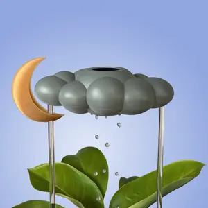 Stormy Dripping Rain Cloud for plants with Moon Charm