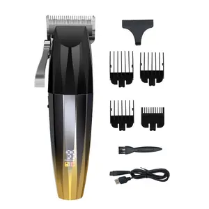 Men's Professional Hair Clipper Trimmer Set with LCD Display, USB Rechargeable Wireless Barber Clippers Beauty Kit, Adjustable Blade & Guide Comb