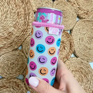 Slim Can Sleeve - Happy Face