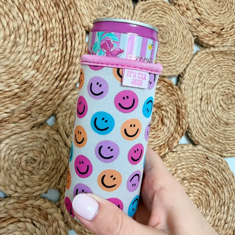 Slim Can Sleeve - Happy Face