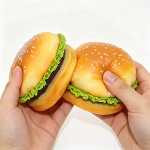 PU Simulation Hamburger Squeeze Toy Slow-Rebound Creative Sesame Bread Squeezeable Toy Food Model Gift