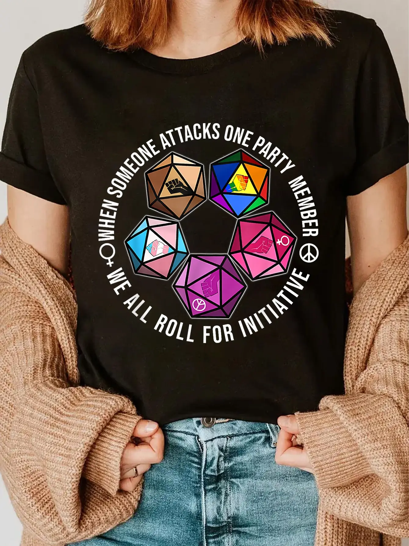 100% Cotton Unisex When Someone Attacks One Party Member We All Roll Initiative T-Shirt
