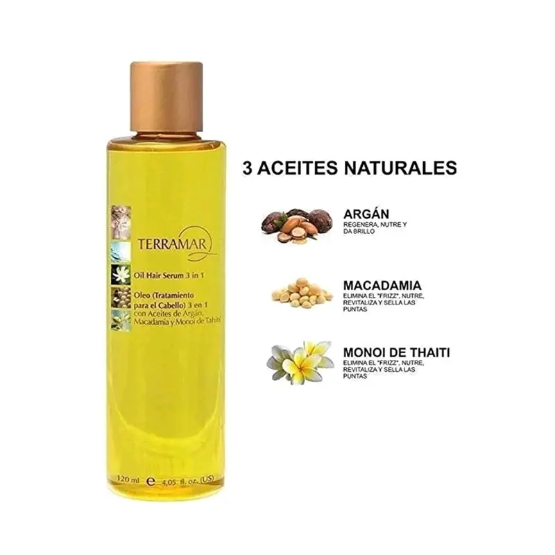 TerramarArgan Oil  with Macadamia and Monoi  Tahití for Repaired and Shiny Hair 4.05 Oz Haircare Hydrate Moisturize Blend haircare hydrate