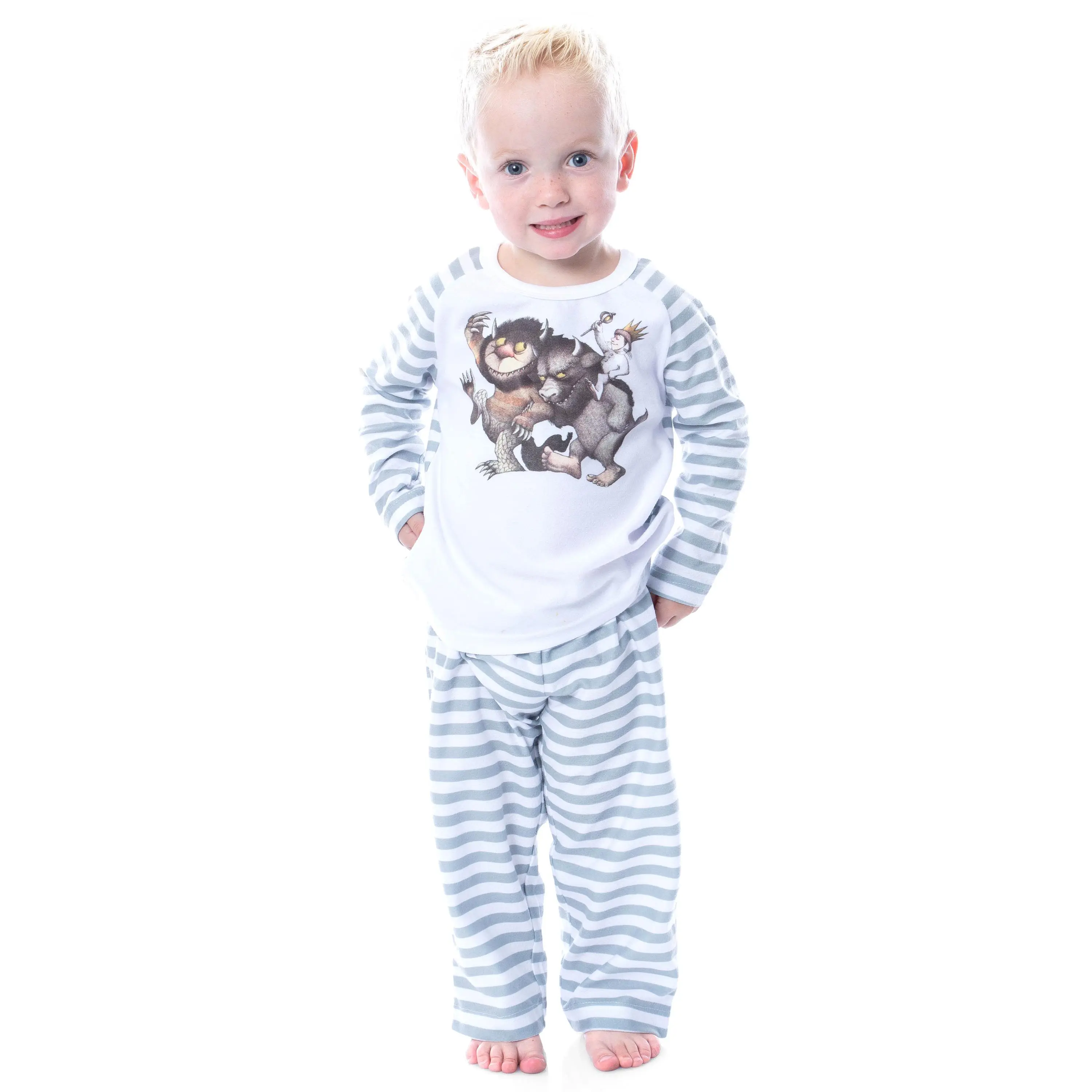 Where The Wild Things Are Little Boys' Rumpus Start Striped Pajama Sleep Set Sleepwear Pajamas Toddler