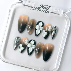 NailPhoria SCORPIO BLOOM - Handmade Press-On Nails | Reusable, Salon-Quality, Long-Lasting, Glossy Design