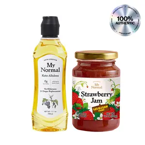 My Normal Keto Allulose Liquid (17.01 l oz) and My Normal Low Calorie Strawberry Jam (320g, 11.28 oz)