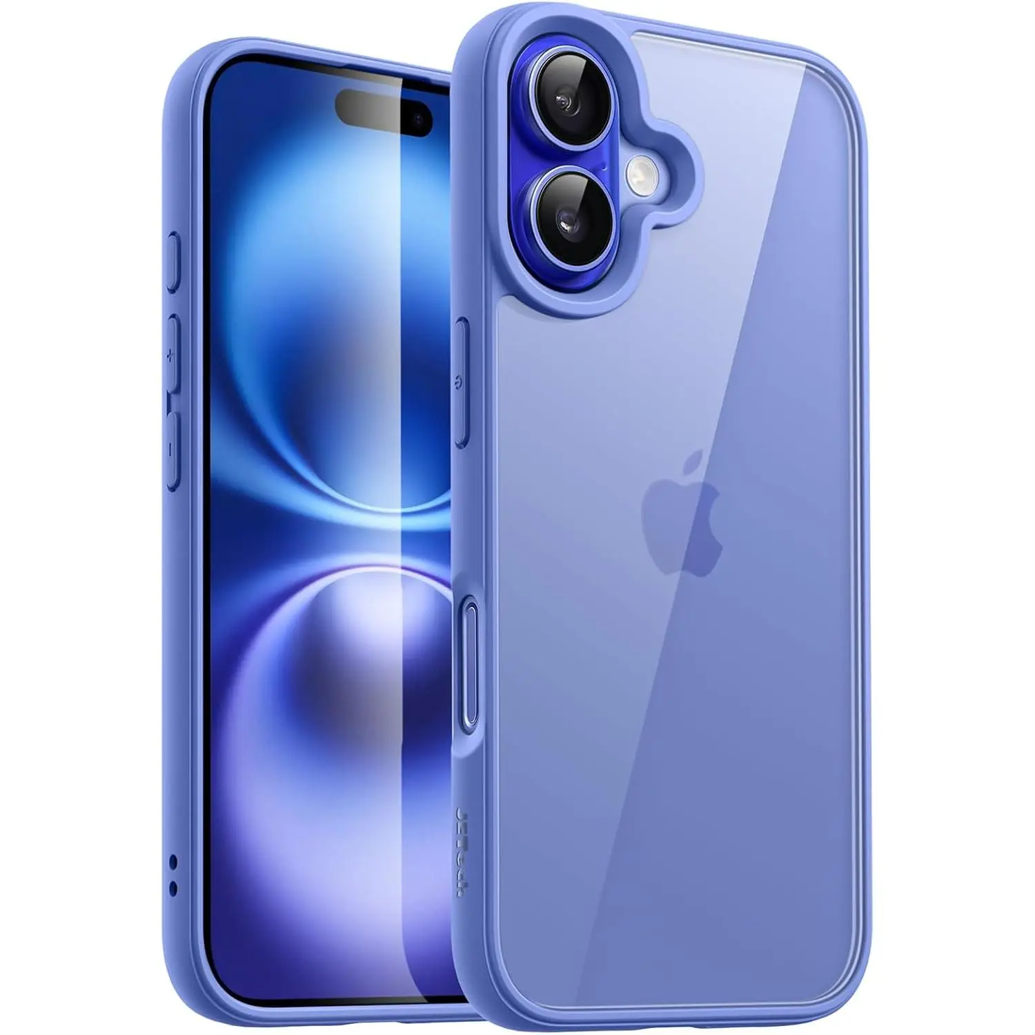 Case for iPhone 16 Plus 6.7-Inch, Shockproof Phone Bumper Cover, Solid Color Matte TPU Frame, Anti-Scratch Clear Back (Ultramarine)