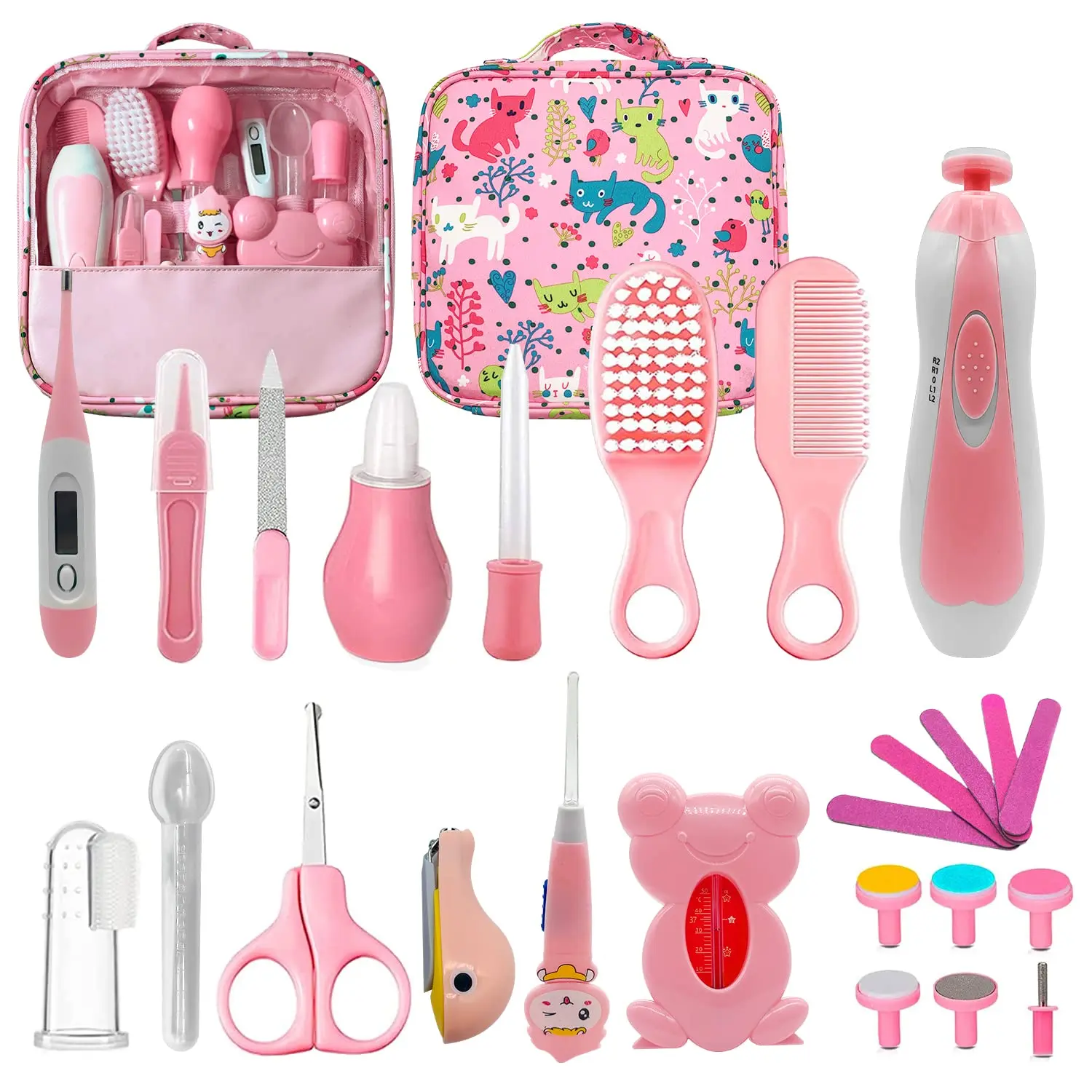 26-in-1 Baby Healthcare & Grooming Kit with Electric Nail Trimmer, Newborn Nursery Haircut Tools for Infants Toddlers