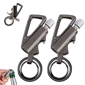 Permanent Match Infinity Lighter, Reusable Waterproof Flint Fire Starter with Keychain and Bottle Opener, Windproof Metal Kerosene Lighter for Outdoor Camping Hiking Survival (Not Include Lighter Fluid)