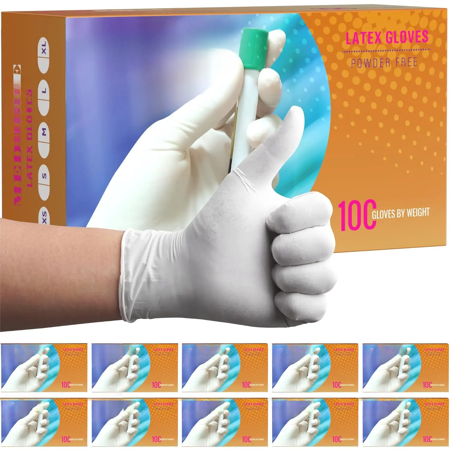 MedRose Small Latex Gloves - 1000 Count Rubber Gloves - Disposable Gloves  Free, , White