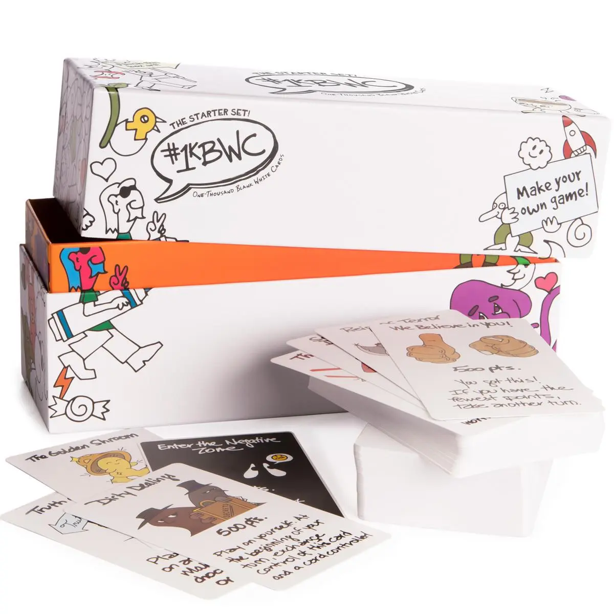 Brybelly  1KBWC One Thousand Blank White Cards Starter Set, 1000 Cards, Customizable, Blank Cards, Cult Classic
