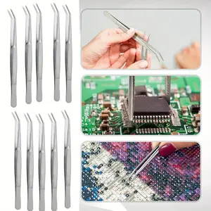 10PCS Stainless Steel Tweezers Multipurpose Forceps Sewing Machine Tweezers Beauty & Personal Care
