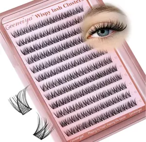 Medium Lash Clusters Short Wispy C Curl Eyelash Clusters 10MM Individual Eyelashes Natural Cluster Eyelash Extensions Natural Looking Cluster Lashes by Geeneiya (C Curl,10MM)