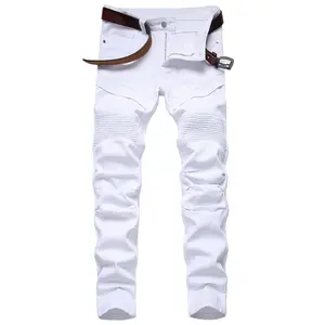 Men's Fashion Straight Motorcycle Jeans