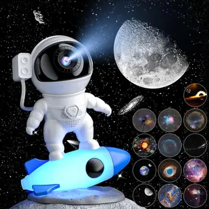 Astronaut Galaxy Projector with 4K 13 Film Discs Starry Night Light 360° Adjustable Touch Control for Kids Ultra-Clear Projection Discs Night Light