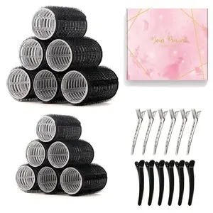 24-Piece Curling Iron Set, Long Hair Curlers, Dense Large Medium Curls Kit, 18 Clips & Gift Box Included, Heatless Styling Tools, Hair Rollers