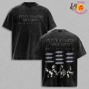 Jackson Wang MAGIC MAN II Vintage Washed Oversized T Shirt, K Pop World Tour Graphic Tee, Team Wang Music Streetwear Shirt, Heavyweight Cotton Concert Merchandise Gift for Jackson Wang Fans 0M7