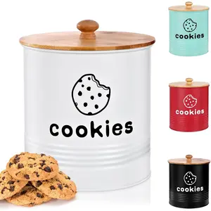 White Cookie Jars with Lids Airtight, 1.5 Gallons Cookie Tins, Large Cookie Jar for Kitchen Counter Decorative for Farmhouse, Christmas, and  Giving Cookie Storage Containers