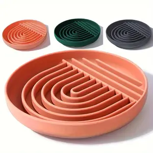 Silicone Pet Feeding Mat, 1 Count Anti-choking Slow Feed Puzzle Feeder Dog Lick Bowl with Suction Cup, Non-spill Treat Dish for Dogs and Cats Slow Feeder Bowls