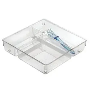 Interdesign 6151799 2 x 9 x 9 in. Linus Plastic Drawer Organizer, Clear